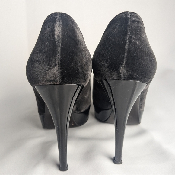 STUART WEITZMAN Black Velvet Platform Heel Formal Women Shoes Size 7 - Picture 5 of 10